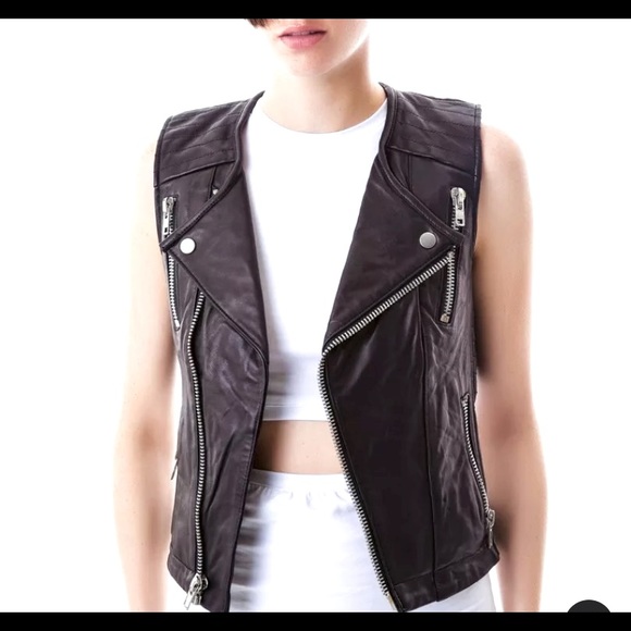 Kill City by Lip Service Blk Lambskin Leather Vest M $250 - Picture 4 of 11